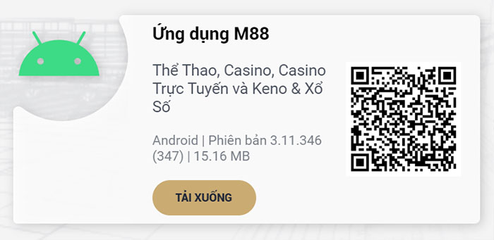 M88 app cho điện thoại Android